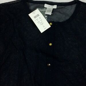 Chache Navy Sheer Top with Gold Accents